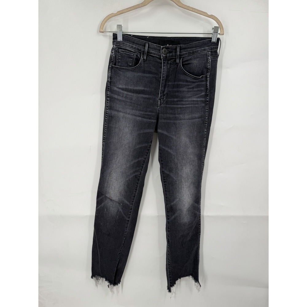 3X1 NYC Made Here Raw Hem Dark Wash Jean Women 27 Skinny Preppy Denim Grunge